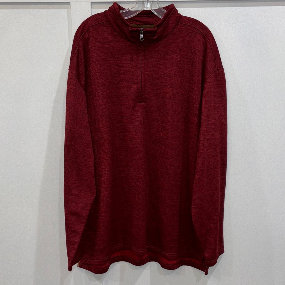 Men's Quarter-Zip Pullover Sweatshirt in Deep Red